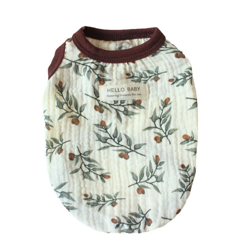 Vestă din bumbac floral pentru cățeluș Îmbrăcăminte drăguță pentru căței de companie Toamnă și iarnă Parka pentru animale de companie Haine pentru câini pentru câini de talie mică