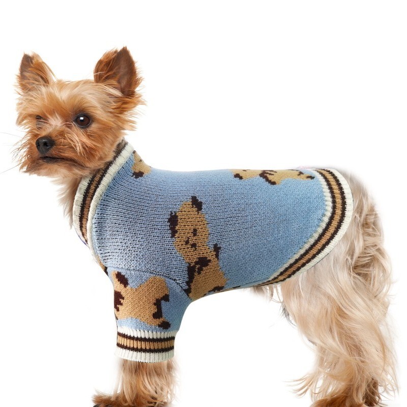 Haine pentru animale de companie toamnă iarnă câine mijlociu mic pulover tricotat model desen animat lână caldă pisoi cățeluș dulce cardigan chihuahua pug