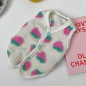 Rudens un ziemas zemeņu veste suns mājdzīvnieku apģērbs sabiezināta veste kaķis Tedijs Bišons Pomerānijas šnaucers maza suņa veste