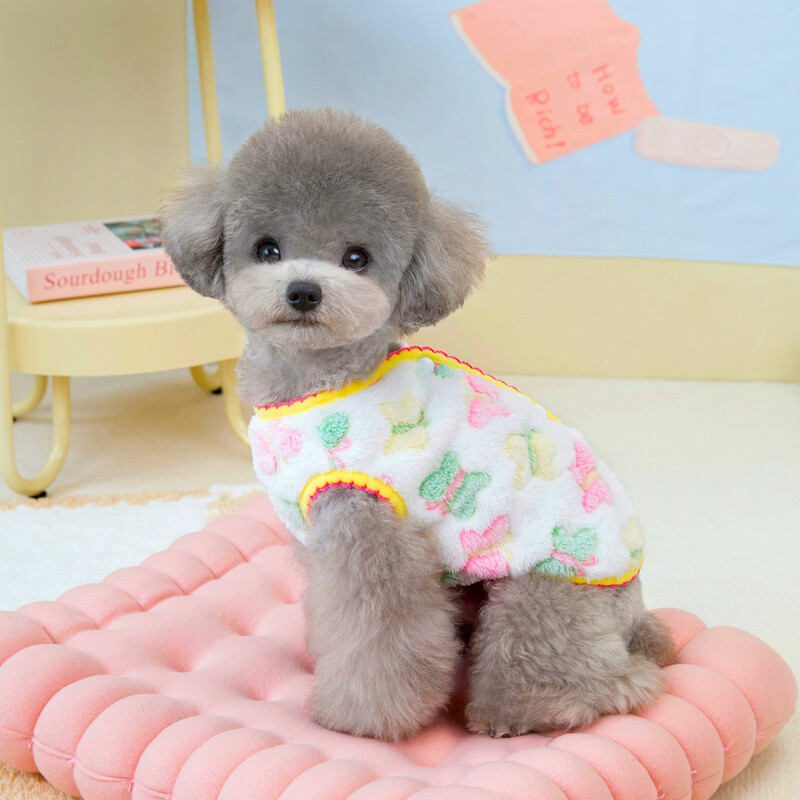 Rudens žiemos šilti šunų gėlių rašto drabužiai mažiems šunims katėms lauke minkšta vilnonė striukė Liemenė augintinio čihuahua jorkiečių kostiumas