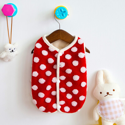 Meleg vastag kölyökkutya pulóver kiskutyáknak Téli kisállatruhák csattal Pomerániai uszkár kabátok Kardigán kabalák ruházat