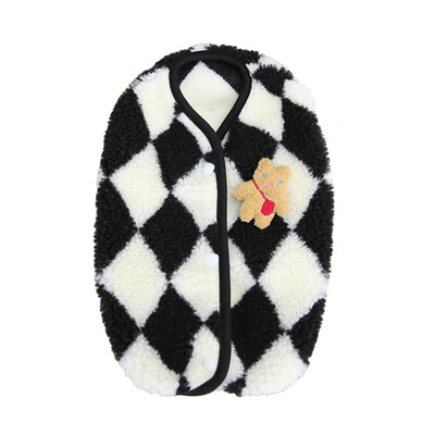 Prsluk za pse od koraljnog runa Dijamantna karirana odjeća za pse za male pse Zimska topla jakna za štene, mačku, kaput za čivavu, kostim za pudlu, yorkija