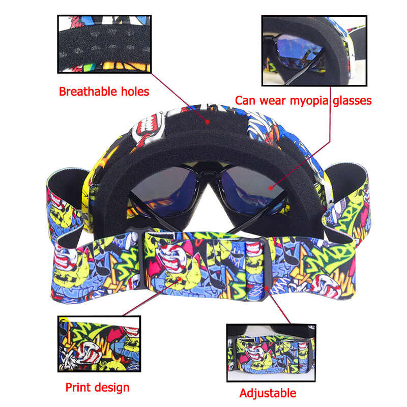 Spalvingi Graffiti Motocross Akiniai Dviračių Lenktynės Slidinėjimo Lauke Sporto Šalmas Akiniai Dviračių Akiniai Motociklų Akiniai