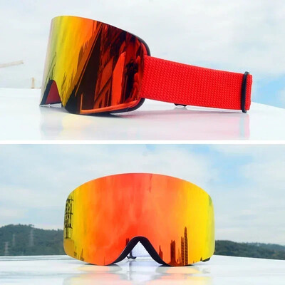 Profesionalūs žiemos slidinėjimo akiniai Magnetiniai greitai keičiami lęšiai slidinėjimo akiniai Dviejų sluoksnių nuo rasojimo snieglenčių akiniai slidinėjimo įranga