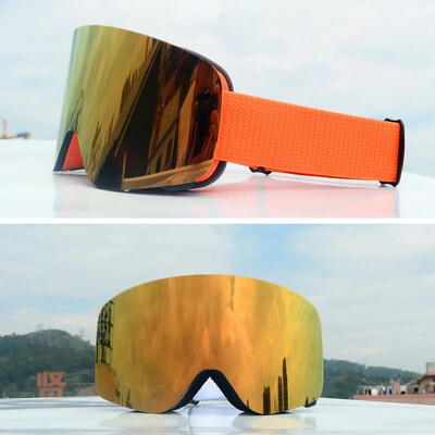 Profesionalūs žiemos slidinėjimo akiniai Magnetiniai greitai keičiami lęšiai slidinėjimo akiniai Dviejų sluoksnių nuo rasojimo snieglenčių akiniai slidinėjimo įranga