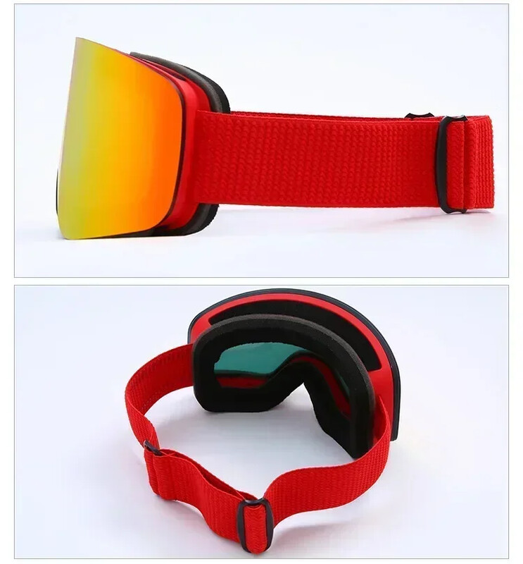 Profesionalūs žiemos slidinėjimo akiniai Magnetiniai greitai keičiami lęšiai slidinėjimo akiniai Dviejų sluoksnių nuo rasojimo snieglenčių akiniai slidinėjimo įranga
