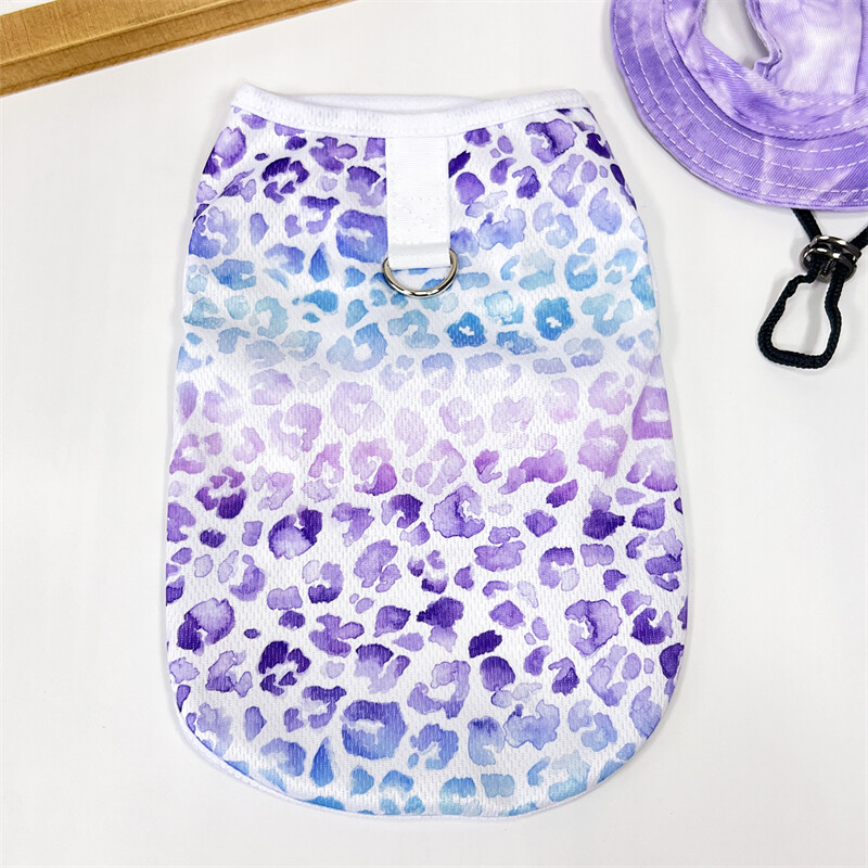 Kutyapulóver kisállat mellény tavaszi nyár színes leopárdmintás Teddy Chihuahua Bomei ősz kis közepes kutya légáteresztő ruhák macskák