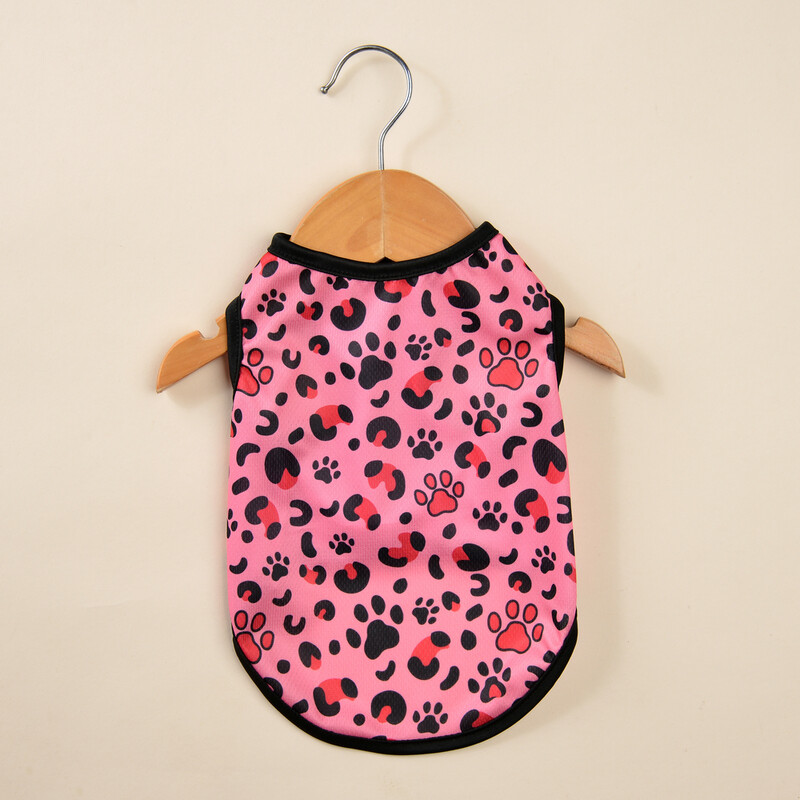 Haine pentru câini de vară pentru răcire, respirabilă, fără mâneci, pentru câini, mijlocii, pisici, cu imprimeu leopard, cățeluș, chihuahua, Yorkshire