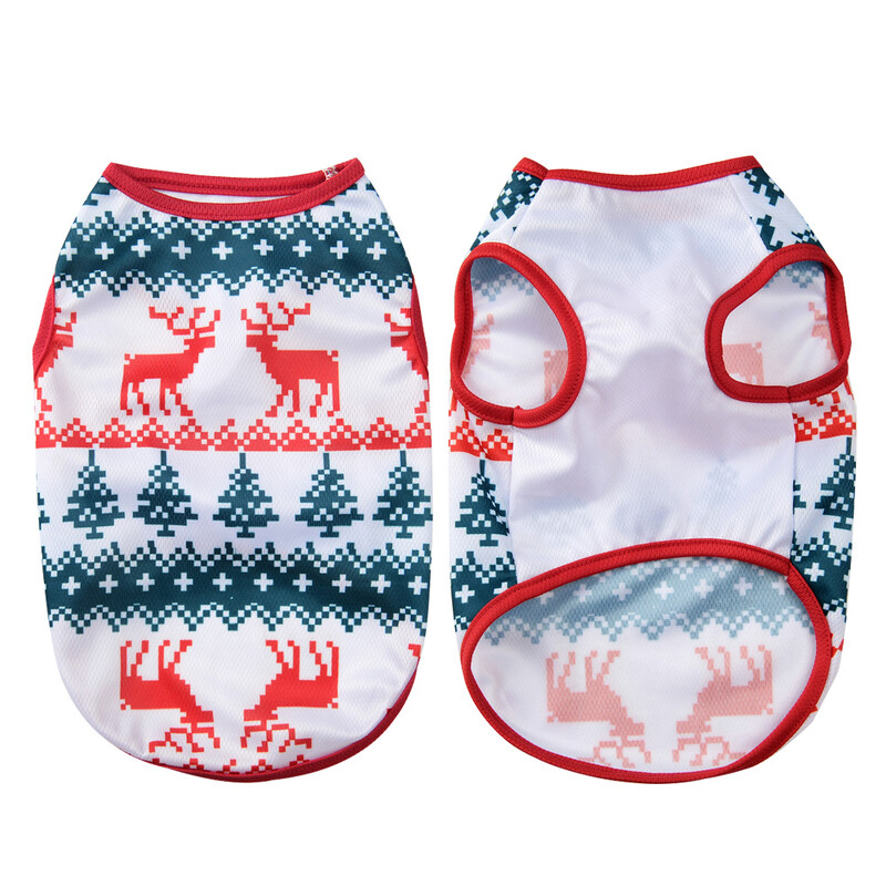 Ziemassvētku kospleja kostīmi maziem un vidējiem suņiem kaķiem, jautrām ballītēm saģērbtiem veste bez piedurknēm Franču čivavas tērpi
