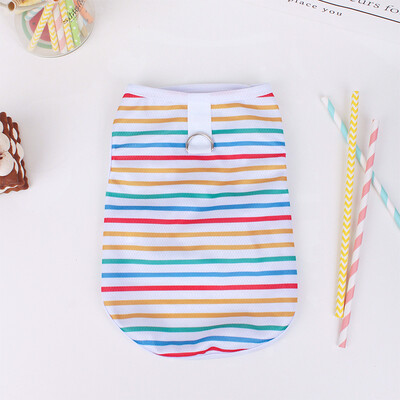 Dryžuota šuniuko liemenė be rankovių Pavasario vasaros drabužiai augintiniams mažiems ir vidutiniams šunims Pomeranijos megztiniai Kačiuko velkami marškinėliai