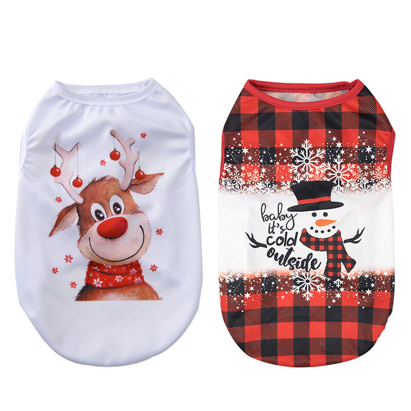 Haine pentru câini Vestă pentru câini de talie mică, mijlocie, pisici, petrecere de iarnă, îmbrăcate de Crăciun, cu imprimeu de căprioare, costume cosplay, haine pentru animale de companie Schnauzer