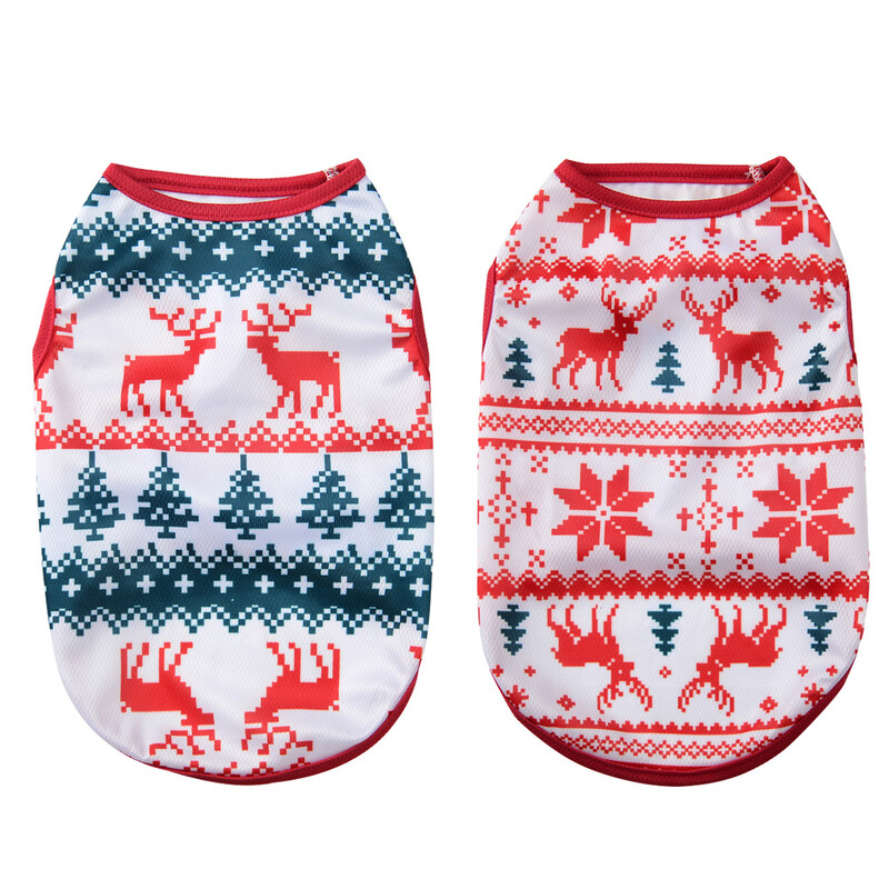 Haine pentru câini Vestă pentru câini de talie mică, mijlocie, pisici, petrecere de iarnă, îmbrăcate de Crăciun, cu imprimeu de căprioare, costume cosplay, haine pentru animale de companie Schnauzer