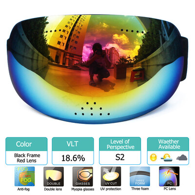 Ски сноуборд очила Слънчеви очила Анти-UV ветроустойчива спортна екипировка Зимни ски очила Защита на носа за мъже жени