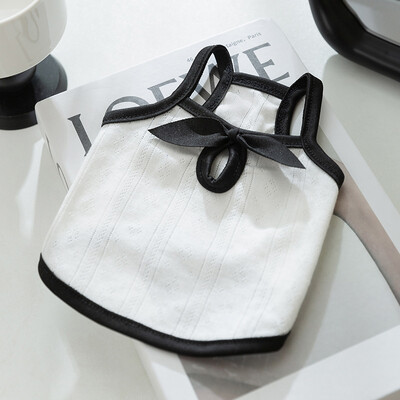 Liemenė šunims Naminių šunų drabužiai 2024 m. mielas meškiuko piešinys vasaros juodai balti šuniuko marškinėliai šunų drabužiai Čihuahua Bichon šunų drabužiai