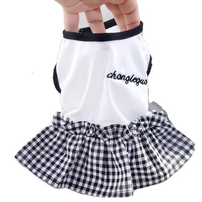 Liemenė šunims Naminių šunų drabužiai 2024 m. mielas meškiuko piešinys vasaros juodai balti šuniuko marškinėliai šunų drabužiai Čihuahua Bichon šunų drabužiai