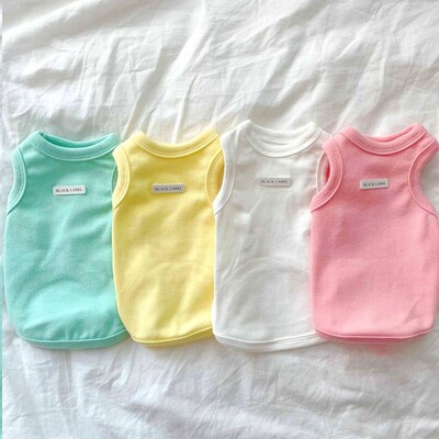 Šuns liemenė šuniuko drabužiai Vasariniai naminių gyvūnėlių drabužiai Medvilniniai meškiukai Spausdinti marškinėliai dryžuoti šuns marškinėliai Čihuahua korėjiečių stiliaus mergaičių šunų kostiumas