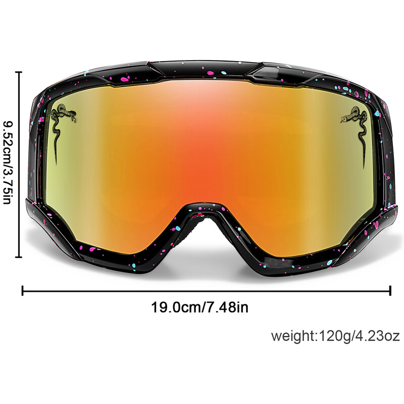 Slidinėjimo dviračių akiniai prekės ženklo dvigubo sluoksnio minkšta medžiaga, nuo raso atspari vėjui atspari sniego motociklo kaukė vyrams Moteriški UV400 apsauginiai akiniai