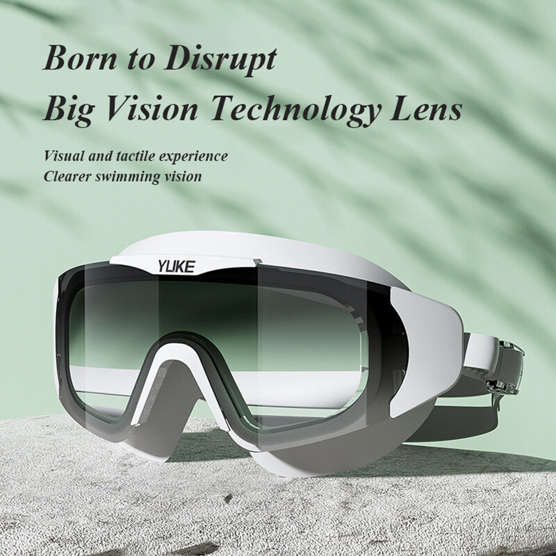 Nauji madingi plaukimo akiniai didelio rėmo gradiento lęšiai nuo rasojimo HD atsparūs vandeniui profesionalūs silikoniniai plaukimo akiniai suaugusiems