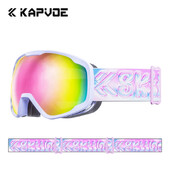 Kapvoe Bērnu slēpošanas aizsargbrilles 4–15 gadus veci Profesionālās pretaizvīšanas bērnu snovborda brilles dubultās UV400 bērnu slēpošanas maskas brilles 2024