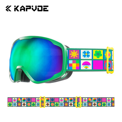 Kapvoe Bērnu slēpošanas aizsargbrilles 4–15 gadus veci Profesionālās pretaizvīšanas bērnu snovborda brilles dubultās UV400 bērnu slēpošanas maskas brilles 2024