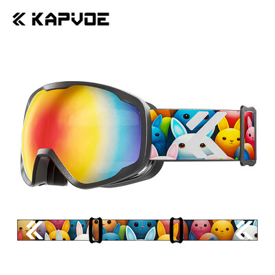 Kapvoe Bērnu slēpošanas aizsargbrilles 4–15 gadus veci Profesionālās pretaizvīšanas bērnu snovborda brilles dubultās UV400 bērnu slēpošanas maskas brilles 2024