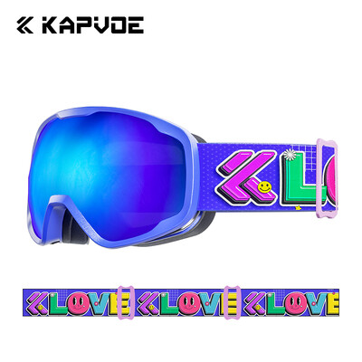 Kapvoe Bērnu slēpošanas aizsargbrilles 4–15 gadus veci Profesionālās pretaizvīšanas bērnu snovborda brilles dubultās UV400 bērnu slēpošanas maskas brilles 2024