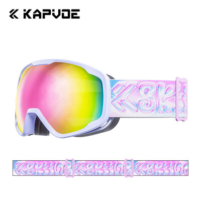 Kapvoe Bērnu slēpošanas aizsargbrilles 4–15 gadus veci Profesionālās pretaizvīšanas bērnu snovborda brilles dubultās UV400 bērnu slēpošanas maskas brilles 2024