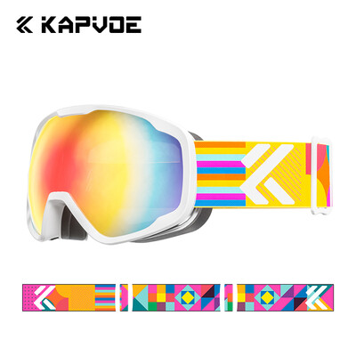 Kapvoe Bērnu slēpošanas aizsargbrilles 4–15 gadus veci Profesionālās pretaizvīšanas bērnu snovborda brilles dubultās UV400 bērnu slēpošanas maskas brilles 2024