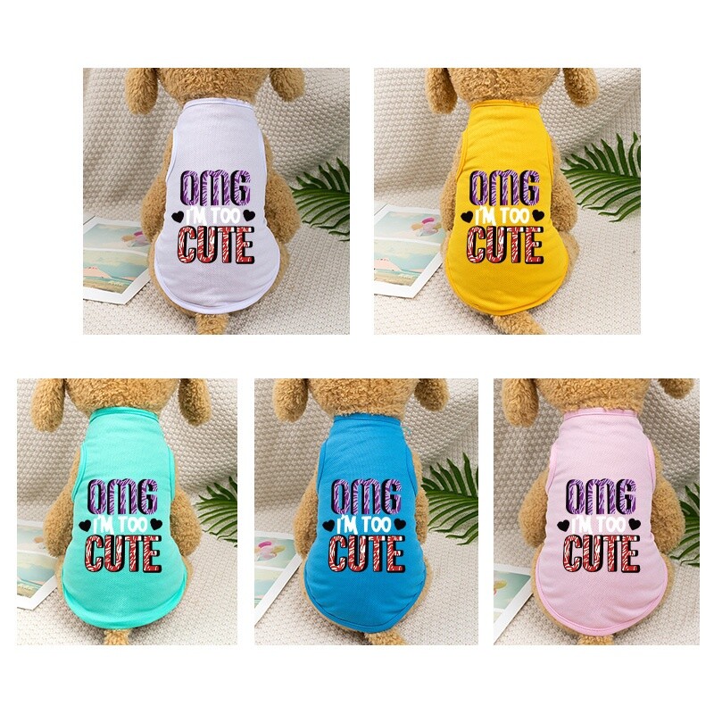 Kutyamellény tavaszi és nyári modellek fényvédő menő kisállatruhák légáteresztő könnyű macskaruhák kis és közepes méretű kutyáknak