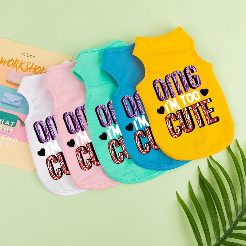 Kutyamellény tavaszi és nyári modellek fényvédő menő kisállatruhák légáteresztő könnyű macskaruhák kis és közepes méretű kutyáknak