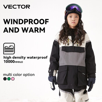 VECTOR Ski Wear Παιδικό πουλόβερ με κουκούλα Αντανακλαστικό για αγόρια και κορίτσια Ski Wear Παχύ ζεστό αδιάβροχο εξοπλισμό σκι Στολή σκι