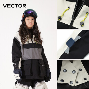 VECTOR Ski Wear Παιδικό πουλόβερ με κουκούλα Αντανακλαστικό για αγόρια και κορίτσια Ski Wear Παχύ ζεστό αδιάβροχο εξοπλισμό σκι Στολή σκι