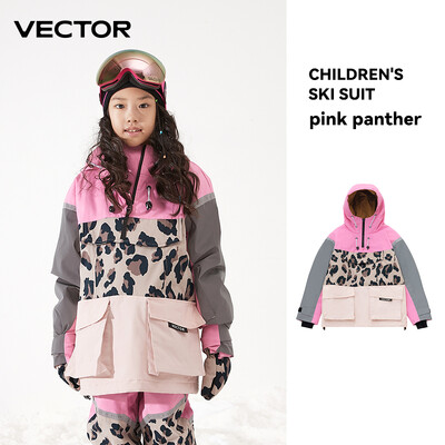 VECTOR Echipament de schi Pulover cu glugă pentru copii Îmbrăcăminte de schi pentru băieți și fete reflectorizant Căldură îngroșată Echipament de schi rezistent la apă Costum de schi