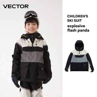 VECTOR Echipament de schi Pulover cu glugă pentru copii Îmbrăcăminte de schi pentru băieți și fete reflectorizant Căldură îngroșată Echipament de schi rezistent la apă Costum de schi