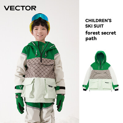 VECTOR Echipament de schi Pulover cu glugă pentru copii Îmbrăcăminte de schi pentru băieți și fete reflectorizant Căldură îngroșată Echipament de schi rezistent la apă Costum de schi