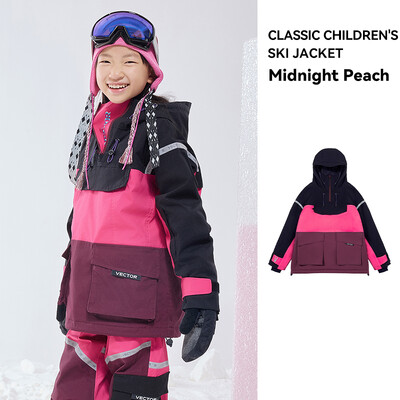 VECTOR Echipament de schi Pulover cu glugă pentru copii Îmbrăcăminte de schi pentru băieți și fete reflectorizant Căldură îngroșată Echipament de schi rezistent la apă Costum de schi