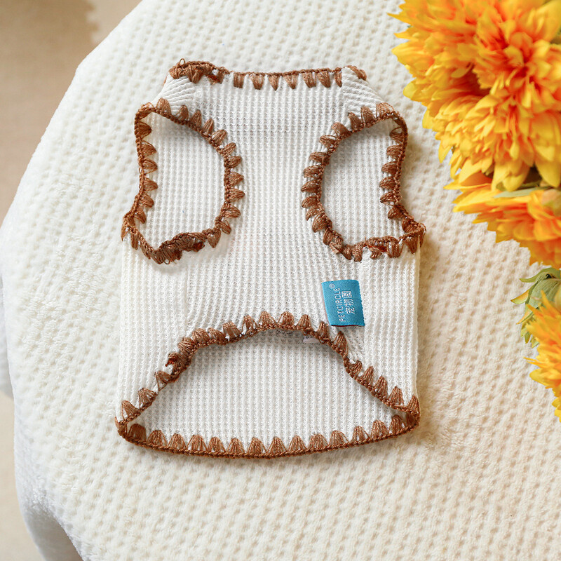 Pavasara/vasaras jauns mājas suņu apģērbs, T-krekli maziem un vidējiem suņiem, izšūta saldējuma lāča suņa veste