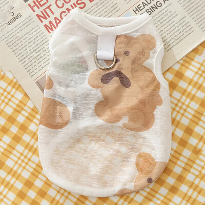 Dog Pet Ujjatlan Hálós Bear Traction Mellény Macska Légáteresztő Vékony Teddy Pet Dog Hűtőmellény kutyáknak Nyári Ruhák