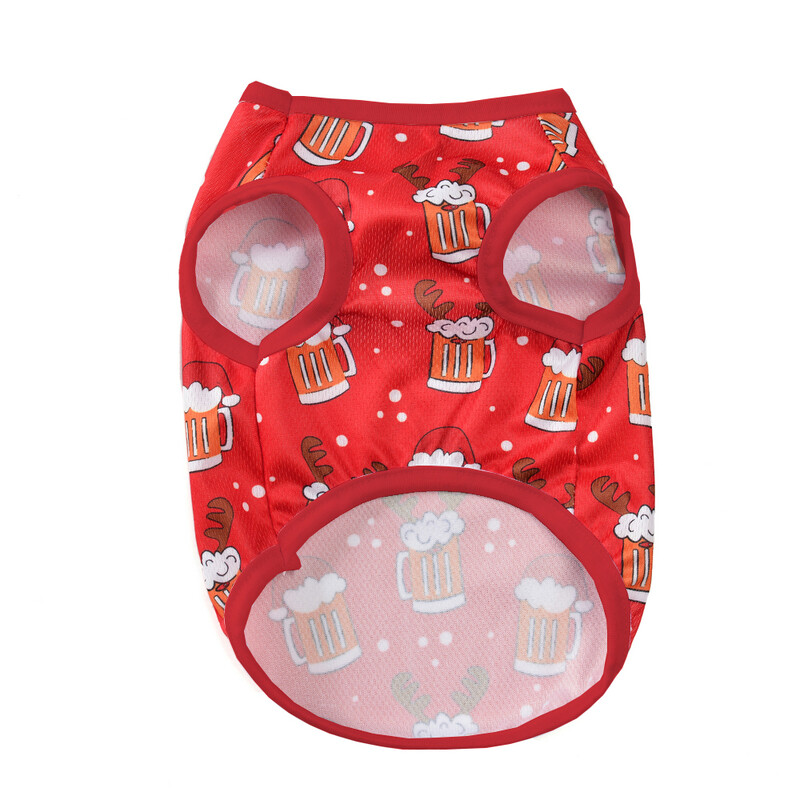 Haine pentru câini Tricou de Crăciun pentru animale de companie pentru câini de talie mică, mijlocie, pisici, vară, respirabil, moale, confortabil, vestă pentru cățeluș, haine pentru chihuahua ținute pentru câini