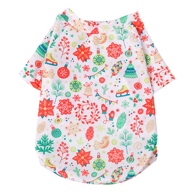 Ziemassvētku kokvilnas mājdzīvnieku apģērbi Suņu apģērbi maziem un vidējiem suņiem Vestes krekls Jaungada kucēna suņa kostīms Čivavas mājdzīvnieku vestes krekls