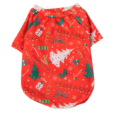 Ziemassvētku kokvilnas mājdzīvnieku apģērbi Suņu apģērbi maziem un vidējiem suņiem Vestes krekls Jaungada kucēna suņa kostīms Čivavas mājdzīvnieku vestes krekls