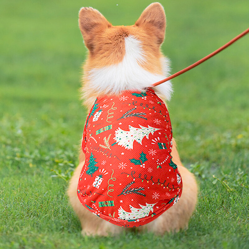 Ziemassvētku kokvilnas mājdzīvnieku apģērbi Suņu apģērbi maziem un vidējiem suņiem Vestes krekls Jaungada kucēna suņa kostīms Čivavas mājdzīvnieku vestes krekls