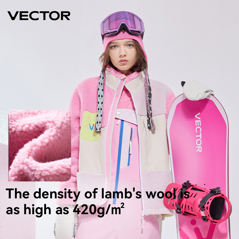 VECTOR Bărbați și femei Lână de miel Deschis culoarea contrastului îmbinare caldă în aer liber dublă ski schi toamnă iarnă sport în aer liber