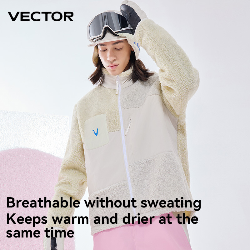VECTOR Bărbați și femei Lână de miel Deschis culoarea contrastului îmbinare caldă în aer liber dublă ski schi toamnă iarnă sport în aer liber