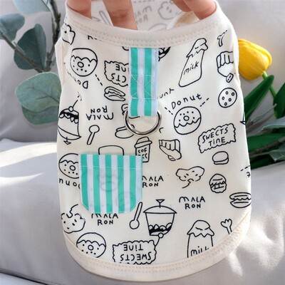 Vasariniai šunų marškiniai Animaciniai filmai Graffiti Raštai Drabužiai Šuniuko katės solidūs marškinėliai Chihuahua Yorkie Ploni Minkšti Madingi Liemenės Naminių gyvūnėlių drabužiai