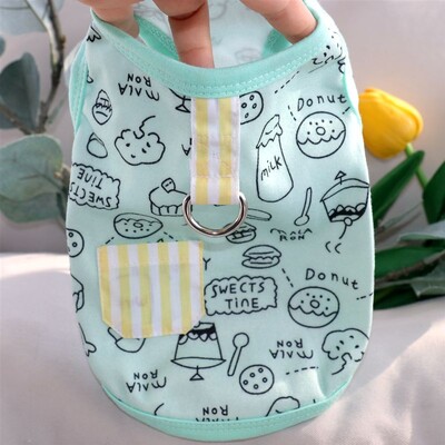 Vasariniai šunų marškiniai Animaciniai filmai Graffiti Raštai Drabužiai Šuniuko katės solidūs marškinėliai Chihuahua Yorkie Ploni Minkšti Madingi Liemenės Naminių gyvūnėlių drabužiai