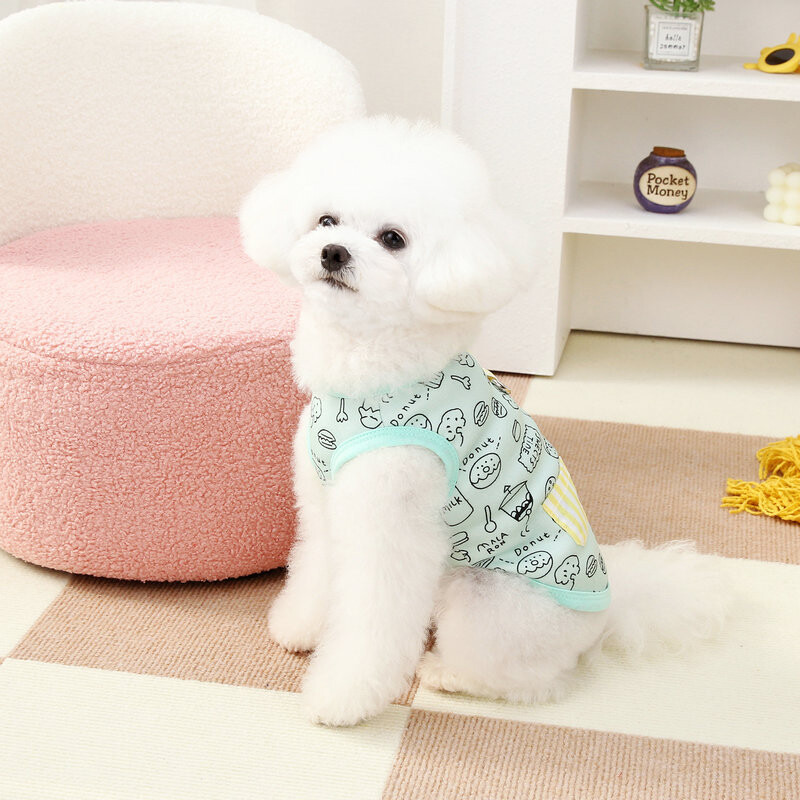Vasariniai šunų marškiniai Animaciniai filmai Graffiti Raštai Drabužiai Šuniuko katės solidūs marškinėliai Chihuahua Yorkie Ploni Minkšti Madingi Liemenės Naminių gyvūnėlių drabužiai