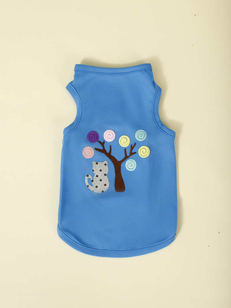 Vasaras modes pludmales stila apdruka, elpojoša, vēsa kokvilnas ērta suņu veste mētelis mājdzīvnieku apģērbs