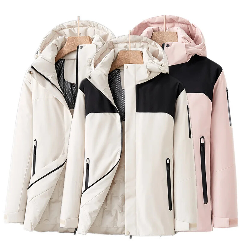 Moteriškos žieminės slidinėjimo striukės, neperšlampamos, atsparios vėjui, vilnos, šiltos lauko lietpaltis, žygiai, stovyklavimas, laipiojimo sniegu, terminė striukė, moteriška