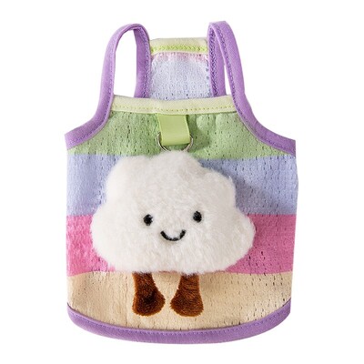 Vaivorykštės juostiniai šunų drabužiai nuo plaukų slinkimo, vasarinė, kvėpuojanti megztinė, bikinio marškinėliai.